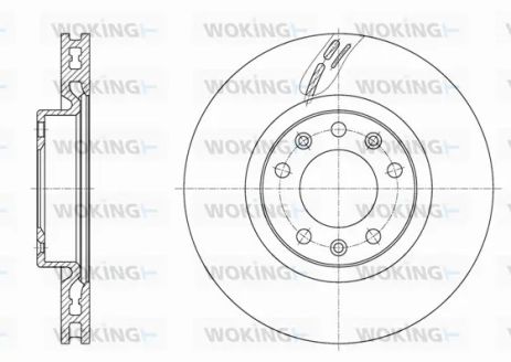 Диск тормозной OPEL COMBO, PEUGEOT 308, WOKING (D6158310)