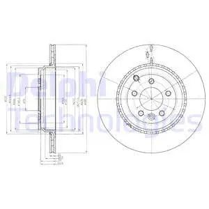 Диск тормозной LAND ROVER, DELPHI (BG9082C) Диск тормозной LAND ROVER, DELPHI (BG9082C)