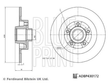 Диск тормозной RENAULT ESPACE, BLUE PRINT (ADBP430172) Диск тормозной RENAULT ESPACE, BLUE PRINT (ADBP430172)
