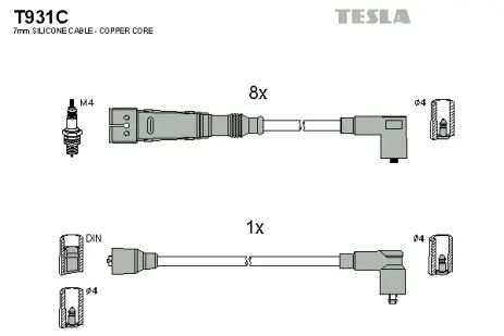 Комплект проводов зажигания, MERCEDES-BENZ SL, TESLA (T931C)