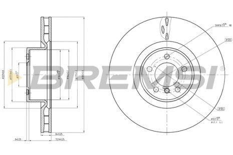 Диск тормозной LAND ROVER, BREMSI (CD8086V) Диск тормозной LAND ROVER, BREMSI (CD8086V)