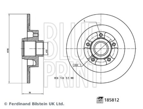Диск тормозной RENAULT GRAND, BLUE PRINT (ADBP430173)