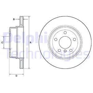 Диск тормозной BMW 5, DELPHI (BG4695C) Диск тормозной BMW 5, DELPHI (BG4695C)