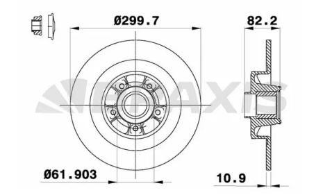 Диск тормозной BRAXIS (AD1050)