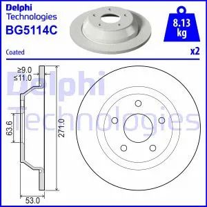 Диск тормозной FORD PUMA, DELPHI (BG5114C) Диск тормозной FORD PUMA, DELPHI (BG5114C)