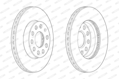 Диск тормозной SKODA OCTAVIA, SEAT LEON, FERODO (DDF2400C1)