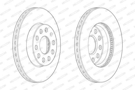 Диск тормозной SKODA OCTAVIA, SEAT LEON, FERODO (DDF2400C1)