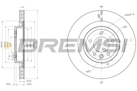 Диск тормозной LAND ROVER, BREMSI (CD8434V)