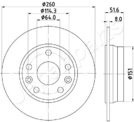 Диск тормозной NISSAN JUKE, JAPAN PARTS (DP135C)