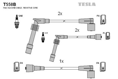 Комплект проводов зажигания, OPEL ASTRA, TESLA (T558B)