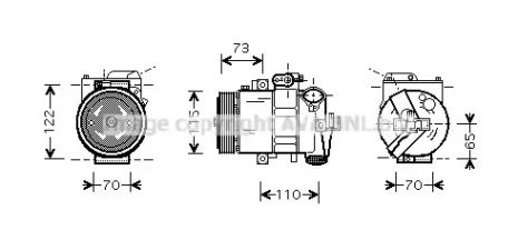 Компрессор, кондиционер, SEAT IBIZA, VW POLO, AVA COOLING (VNAK240)