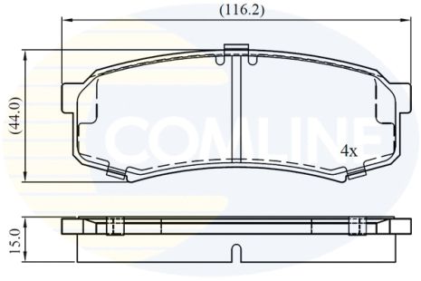 Комплект тормозных колодок, дисковый тормоз, MITSUBISHI PAJERO, LEXUS лк, COMLINE (CBP0404)