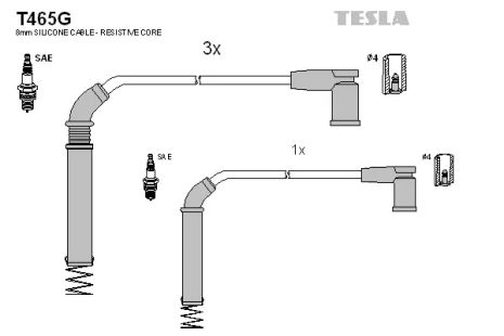 Комплект проводов зажигания, FORD STREET, TESLA (T465G)