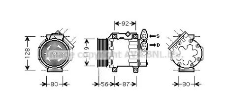 Компрессор, кондиционер FDAK431 VOLVO MAZDA