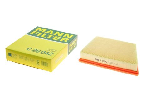 Воздушный фильтр, JAGUAR (CHERY), LAND ROVER, MANN-FILTER (C26042)