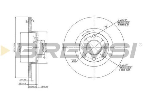 Диск тормозной CHRYSLER YPSILON, NISSAN VANETTE, BREMSI (CD6141S)