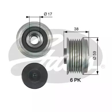 Механизм свободного хода генератора OAP7177 HYUNDAI