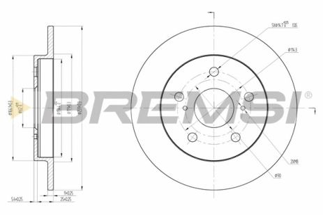 Диск тормозной OPEL INSIGNIA, TOYOTA AURIS, BREMSI (CD7788S)