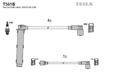 Комплект проводов зажигания, ROVER 100, TESLA (T561B)