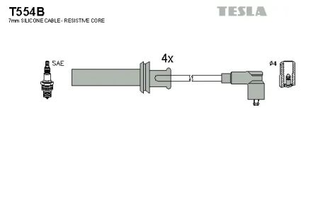 Комплект проводов зажигания, FIAT CROMA, LANCIA KAPPA, TESLA (T554B)