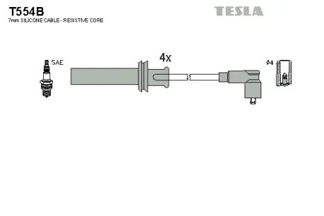 Комплект проводов зажигания, FIAT CROMA, LANCIA KAPPA, TESLA (T554B)