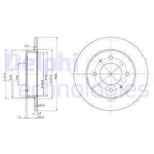 Диск тормозной HYUNDAI TIBURON, DELPHI (BG3070) Диск тормозной HYUNDAI TIBURON, DELPHI (BG3070)