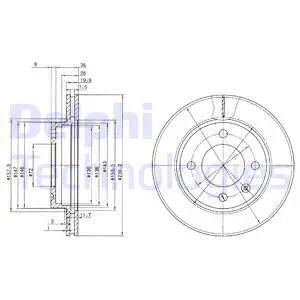 Диск тормозной FORD FIESTA, DELPHI (BG2273) Диск тормозной FORD FIESTA, DELPHI (BG2273)