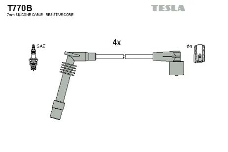 Комплект проводов зажигания, VAUXHALL FRONTERA, OPEL FRONTERA, TESLA (T770B)