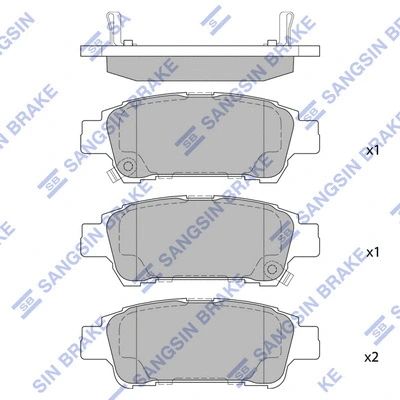 Колодки гальмові дискові TOYOTA 0446028040, SANGSIN (HI-Q) (SP1423)