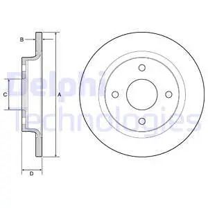 Диск тормозной FORD FIESTA, DELPHI (BG4954C) Диск тормозной FORD FIESTA, DELPHI (BG4954C)