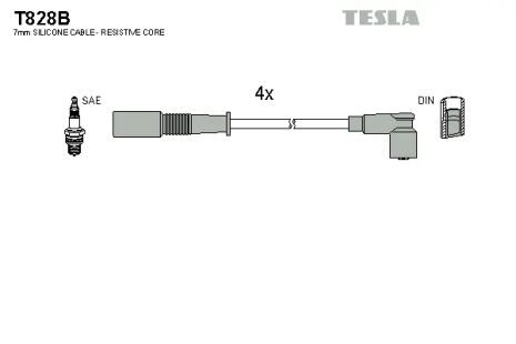 Комплект проводов зажигания, FIAT SIENA, TESLA (T828B)