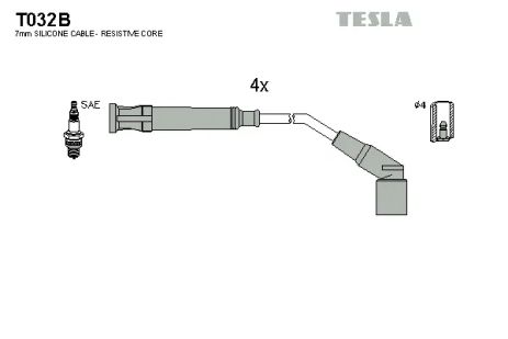 Комплект проводов зажигания, BMW 3, TESLA (T032B)