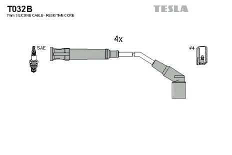 Комплект проводов зажигания, BMW 3, TESLA (T032B)