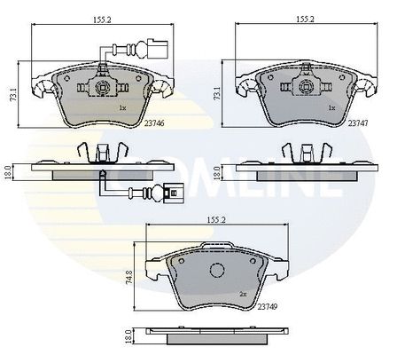 Комплект тормозных колодок, дисковый тормоз, VW TRANSPORTER, COMLINE (CBP11312) Комплект тормозных колодок, дисковый тормоз, VW TRANSPORTER, COMLINE (CBP11312)