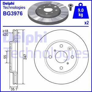 Диск тормозной TOYOTA AYGO, PEUGEOT 108, DELPHI (BG3976) Диск тормозной TOYOTA AYGO, PEUGEOT 108, DELPHI (BG3976)