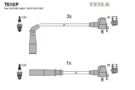 Комплект проводов зажигания, TOYOTA COROLLA, TESLA (T616P)