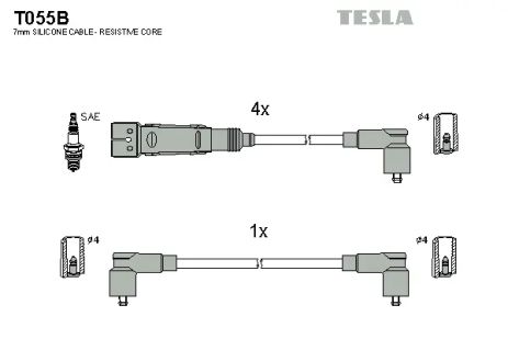Комплект проводов зажигания, VW CADDY, TESLA (T055B)
