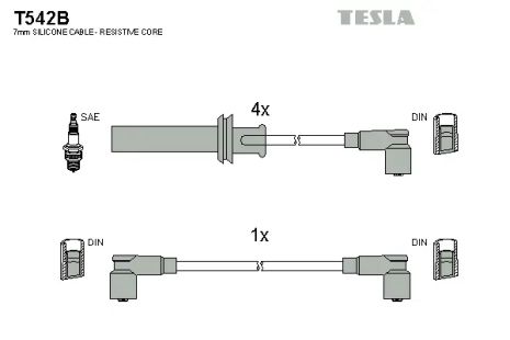 Комплект проводов зажигания, FIAT TIPO, LANCIA DEDRA, TESLA (T542B)