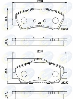 Комплект тормозных колодок, дисковый тормоз, CITROËN C4, PEUGEOT 308, COMLINE (CBP02199) Комплект тормозных колодок, дисковый тормоз, CITROËN C4, PEUGEOT 308, COMLINE (CBP02199)
