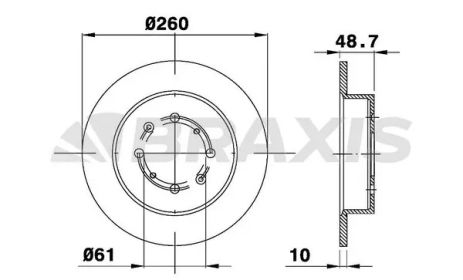 Диск тормозной BRAXIS (AE0562)