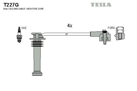 Комплект проводов зажигания, FORD ESCORT, TESLA (T227G)