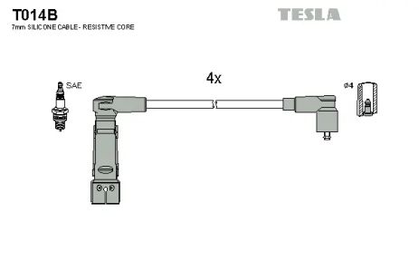 Комплект проводов зажигания, ALFA ROMEO, TESLA (T014B)