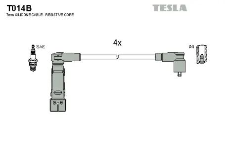Комплект проводов зажигания, ALFA ROMEO, TESLA (T014B)