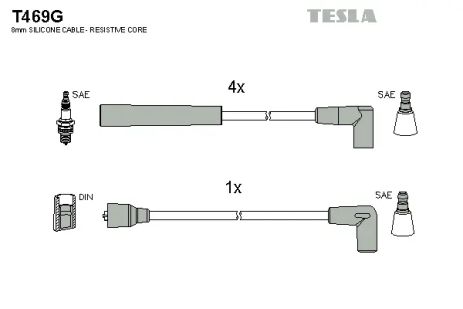 Комплект проводов зажигания, FORD SIERRA, TESLA (T469G)