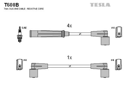Комплект проводов зажигания, VOLVO 940, TESLA (T608B)