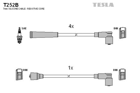 Комплект проводов зажигания, MITSUBISHI GALANT, TESLA (T252B)