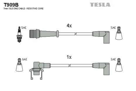 Комплект проводов зажигания, RENAULT SAFRANE, TESLA (T909B)