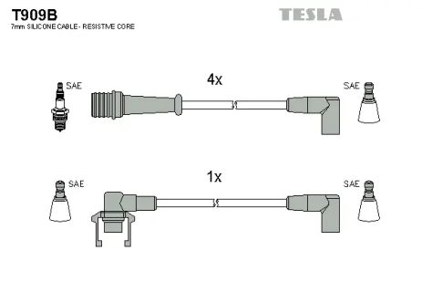 Комплект проводов зажигания, RENAULT SAFRANE, TESLA (T909B)