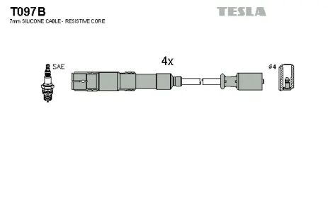 Комплект проводов зажигания, MERCEDES-BENZ B-CLASS, TESLA (T097B)