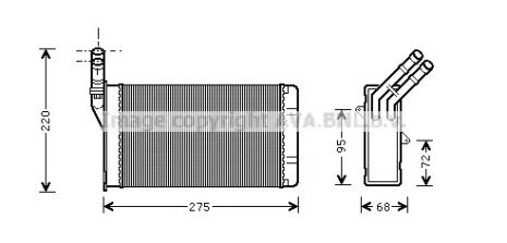 Теплообменник, отопление салона, PEUGEOT 306, CITROËN XSARA, AVA COOLING (CN6055)